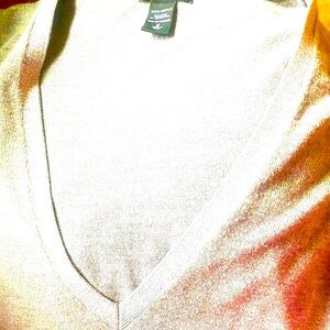 New York & Company Thin Silver Sweater, Size Small